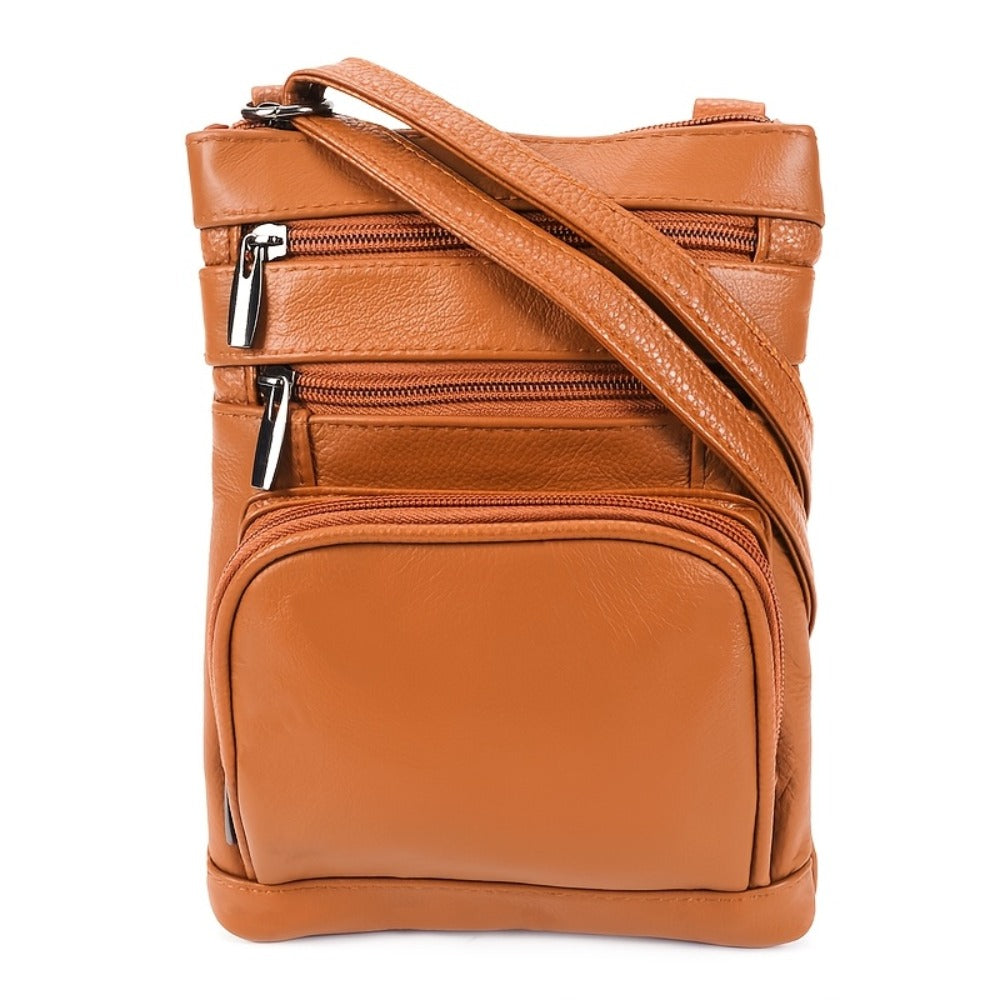 1pc Premium Genuine Leather Shoulder Bag, Crossbody Bags for Women, Organizer And Smartphone Compartments, Fashionable Handbag with Wallet, Adjustable Shoulder Strap
