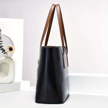 Large Capacity Brown Tote Bag for Women - Durable Shoulder and Crossbody Strap, Zipper Closure, Polyester Lining, Ideal for Travel, Commute, and Everyday Use, Travel Tote Bag|Casual Style Tote|Zippered Closure, Large Tote Bag