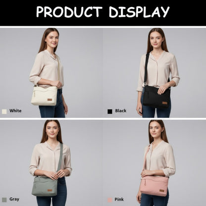 Spacious Canvas Tote for Women - Features Multiple Zippered Sections, a Versatile Crossbody Bag with a Easy Design, Equipped with 5 Pockets And an Adjustable Strap, Ideal for Work, Daily Travel, And Shopping