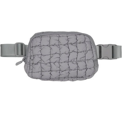 Women'S Crossbody Sports Bag with a Quilted Plaid Design, Suitable for Running And Cycling, Featuring a Spacious Waist Bag