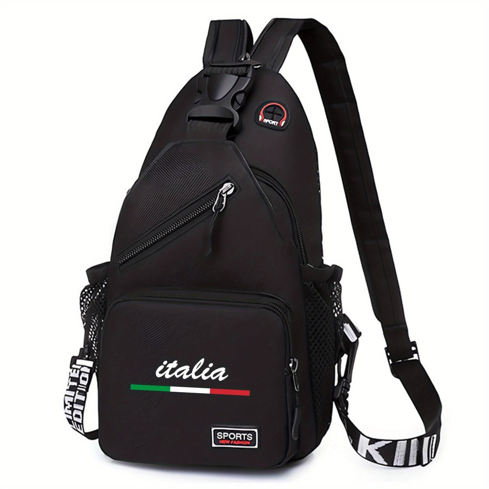 Italian-style Crossbody Bag - Large Capacity Convertible Backpack/shoulder Bag with Adjustable Shoulder Strap, Durable Polyester - Suitable for Travel And Daily Commuting - Unisex Backpack, (white/black) Crossbody Bag, Multi-functional Tote Bag