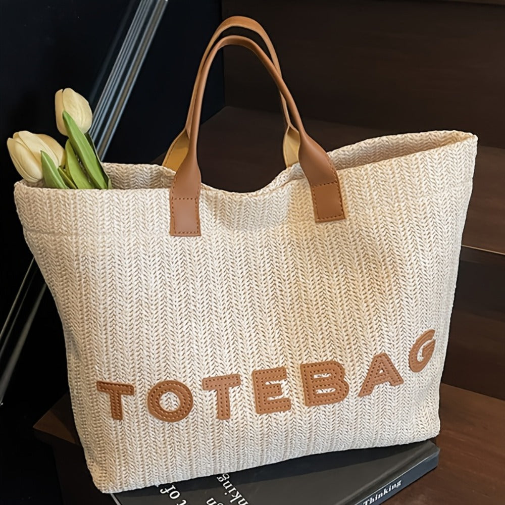 The Perfect Lily Women'S Woven Tote Bag Features a Sleek And Easy Design, Equipped with Sturdy Shoulder Straps And a Secure Closure. Crafted from a Roomy And Durable Material, It Is Ideal for Work, Travel