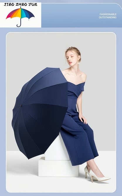 12 Bone Windproof And Folding Umbrella for Both Men And Women, Rain Gift Umbrella, Elegant Design, Comfortable Grip, Spring And Summer Selection, Beach, Vacation, Sun Umbrella, Suitable for Daily Commuting And Outdoor Activities