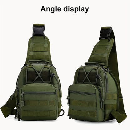 Men's Chest Bag, Durable Oxford Cloth, for Camping, Outdoor Travel, and Cycling, Crossbody Bag with Phone Pocket, Outdoor Leisure Single-Pack Backpack