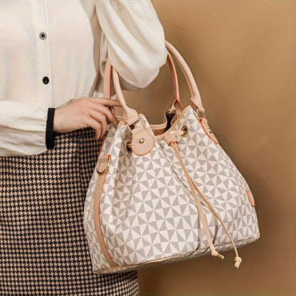 Korean New Fashion Handbags, Versatile Shoulder Bucket Bags, Retro Casual Commuter Tote Bags