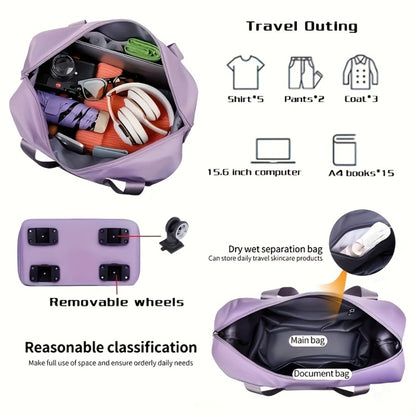 A Multifunctional 50.01-Liter Large-Capacity Travel Bag, with Foldable Design And Wheels, 3-Layer Expandable, Super-Large Capacity And Hand-Washable, Is Very Suitable for Sports, Fitness, Picnics, Travel And Hiking