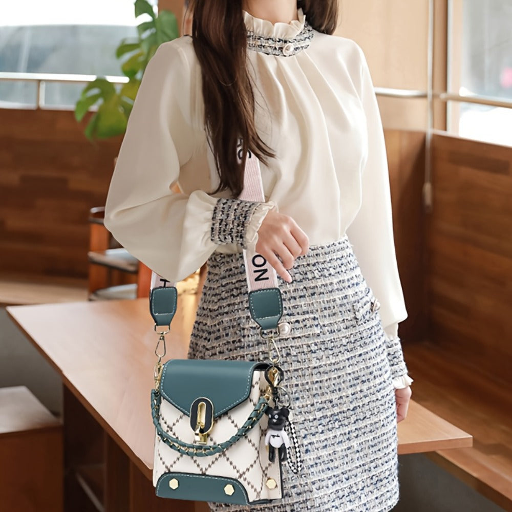 Simple And Light Luxury Versatile And High-Value Crossbody Single Shoulder Handbag for Women, New And Recommended, Plaid, Gentle, High-end, Fashionable