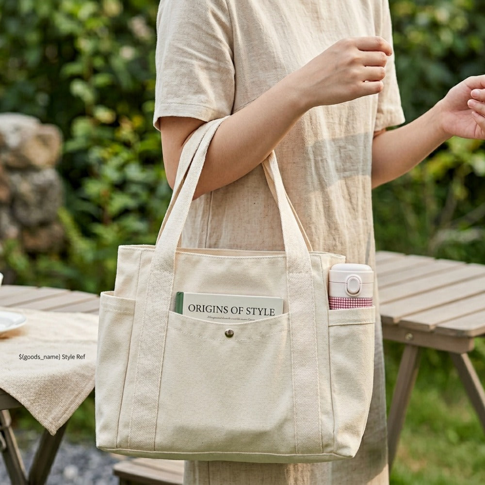 Tote Bag for Women – Canvas, Large Capacity, Lightweight, for Work & School | Bag Vero – detail view 6