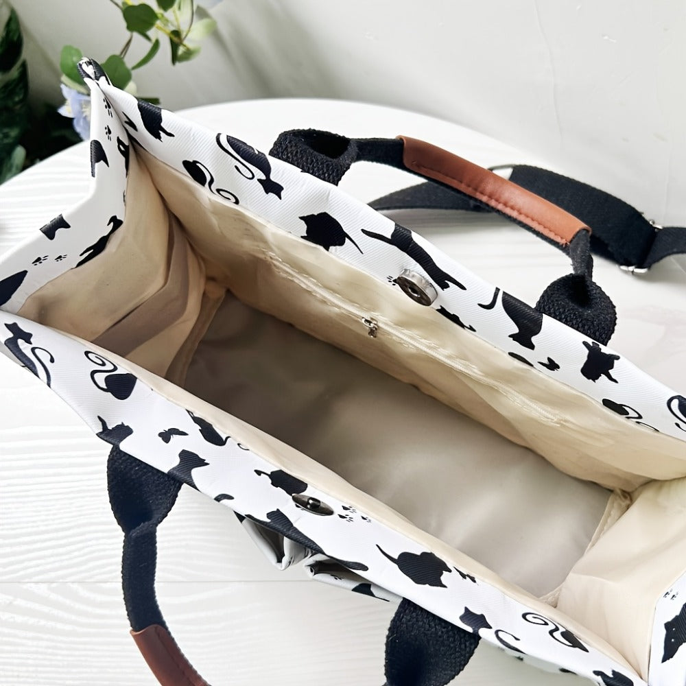 Tote Bag Multiple Pockets Crossbody Bag for Women, Great for Books, Notebook Bag, Travel Bag, Bible Bag, Adjustable Straps