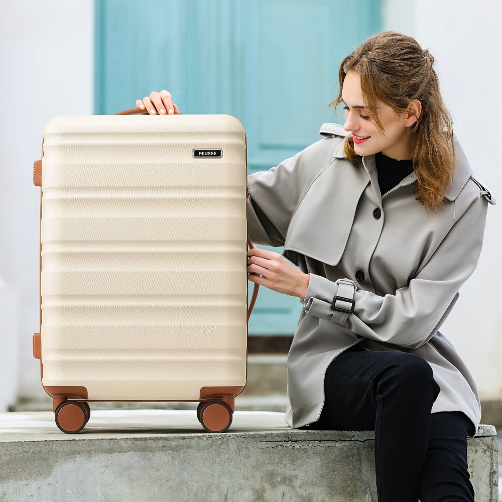 Suitcase Set 3pcs, 20in Carry On Luggage with TSA Lock Spinner Wheels Extension Handle, PC Hard Shell Luggage Set, Suitcase with Fully Lined Interior