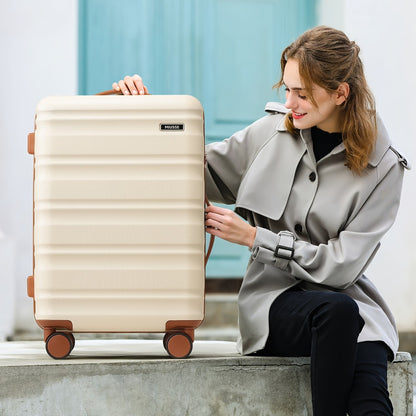 Suitcase Set 3pcs, 20in Carry On Luggage with TSA Lock Spinner Wheels Extension Handle, PC Hard Shell Luggage Set, Suitcase with Fully Lined Interior