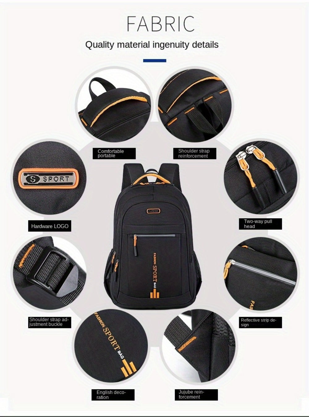 Laptop Backpack – 4 Colors, Large Capacity, Adjustable Strap, for Travel & Work | Bag Vero – detail view 22