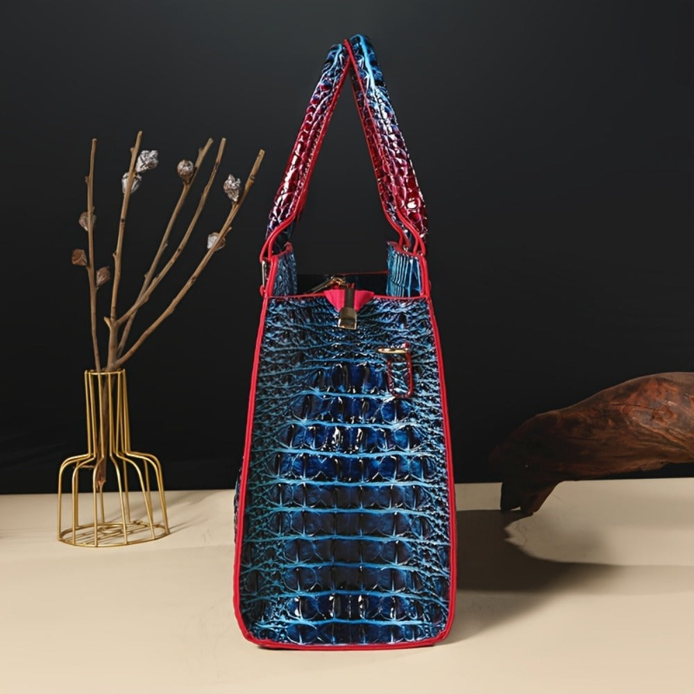 3pcs Set Crocodile Print Tote Bag - Large Capacity, Women'S Fashion Handbag, Shoulder Bag And Purse