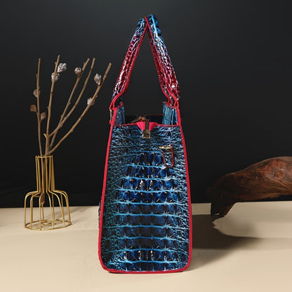 3pcs Set Crocodile Print Tote Bag - Large Capacity, Women'S Fashion Handbag, Shoulder Bag And Purse