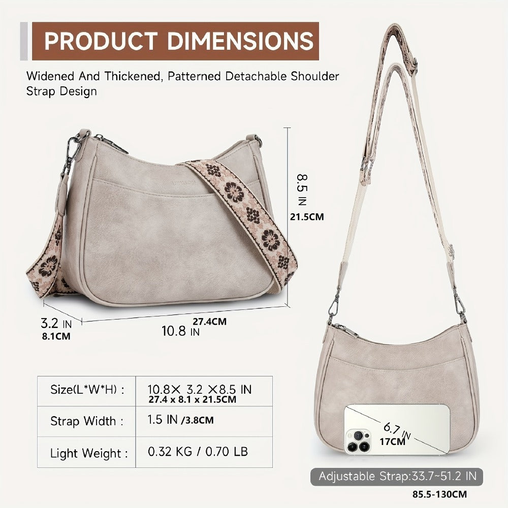 Crossbody Bags For Women Trendy, PU Crossbody Purse With Adjustable Strap, Women'S Crossbody Shoulder Handbags Tote For Mom Gift Refined Look