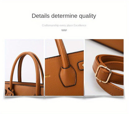 3pcs Women'S Tote Set - Large Capacity Commuter Tote Vintage Single Shoulder Crossbody Multi-Piece Bag