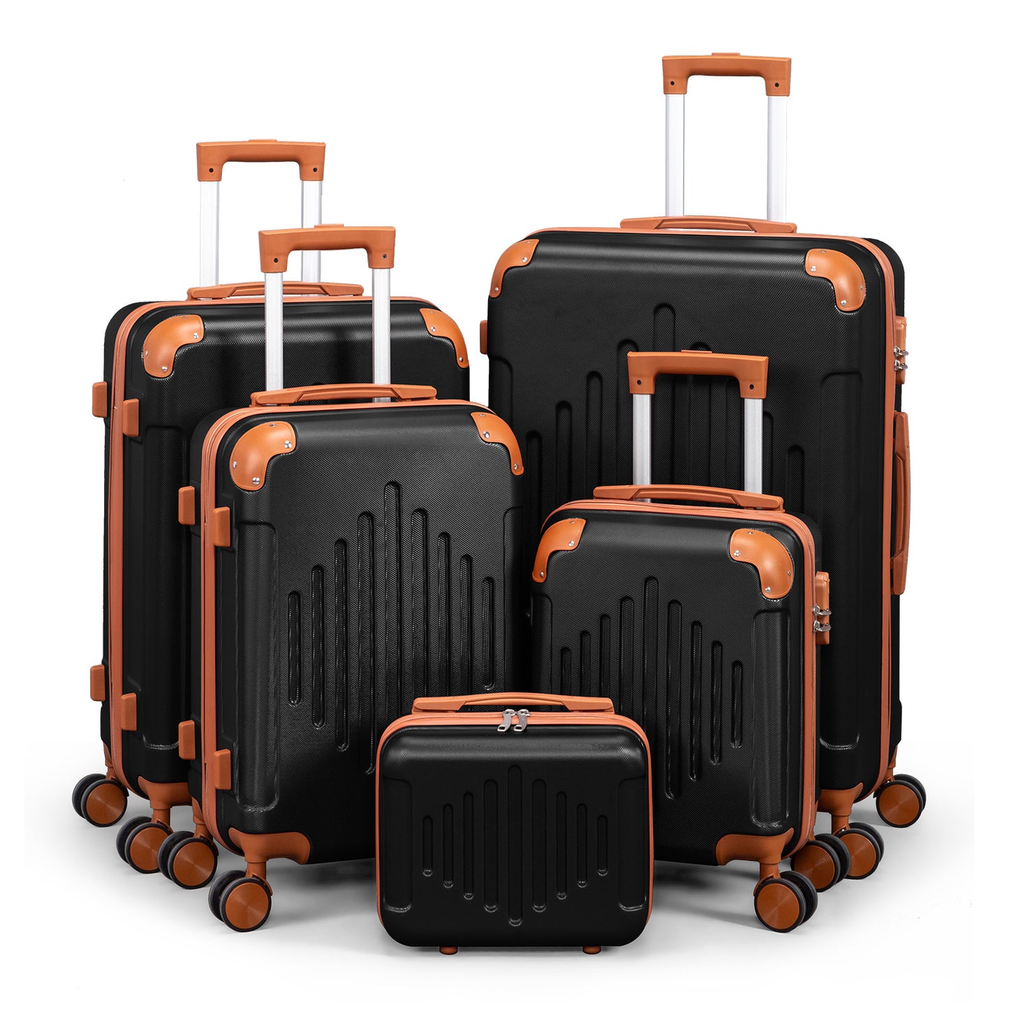5-Piece Luggage Set Suitcases with Lock, 12/16/20/24/28 Inch Lightweight Trolley Case, Durable PP Material for Men Women, Ideal for Travel & Long Journeys