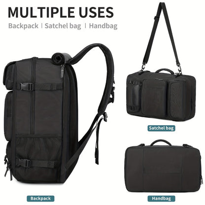 Men's travel backpack with laptop compartment, shoe compartment and adjustable strap - hiking, business and outdoor adventures