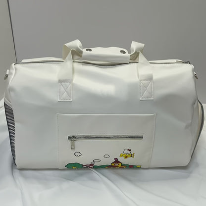 Sanrio Hello Kitty Travel Duffel Bag for Women Weekender Overnight Bags with Shoe Compartment Carry On Duffle Bag Adjustable Sports Gym Tote Bags