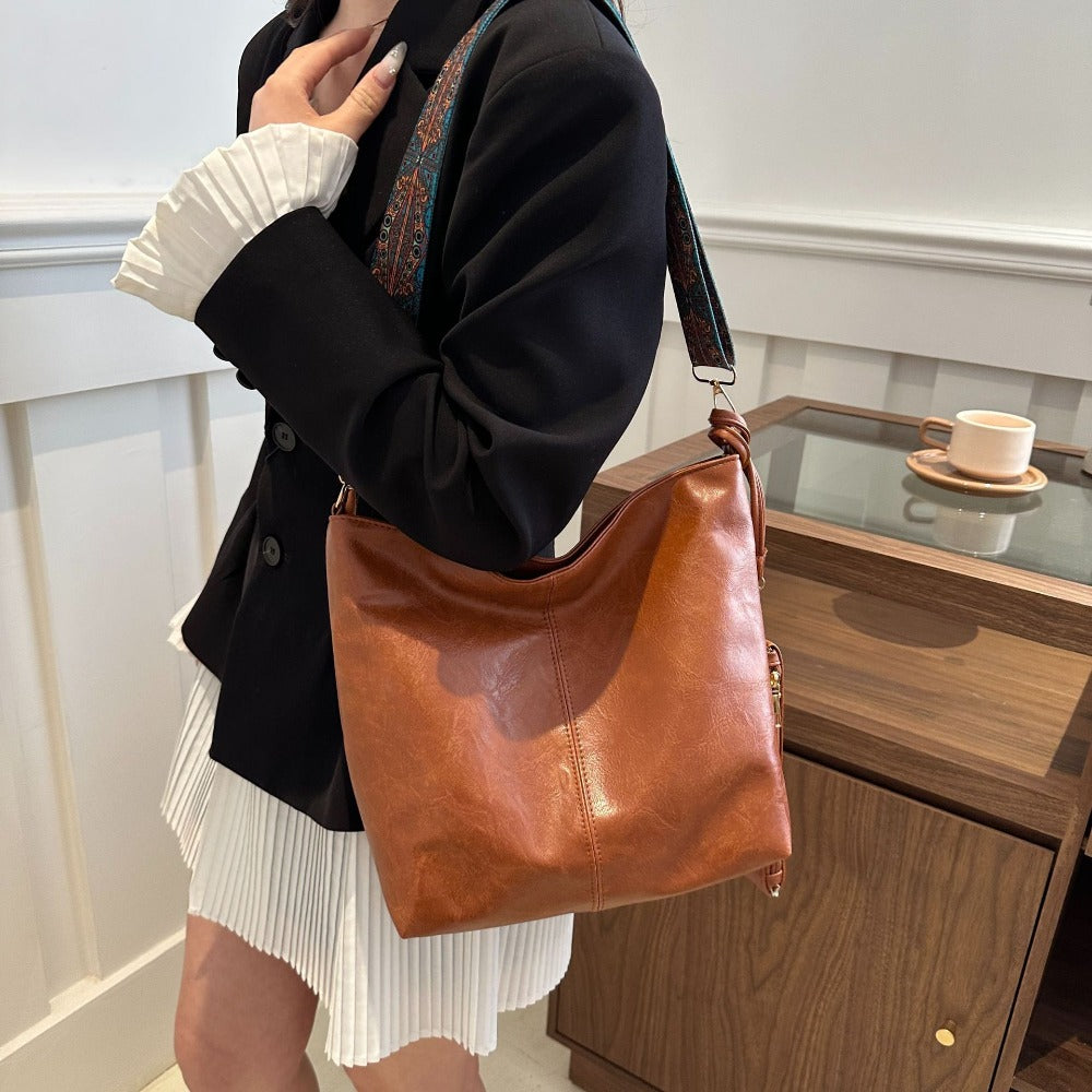 2pcs Vanaheimr Bohemian Style Soft Tote Bag, with Adjustable Shoulder Strap, Zipper Closure, Polyester Lined,, Lightweight Handheld Bags for Going Out, Ideal for Best Birthday Gifts, Christmas And Valentine's Day Gifts