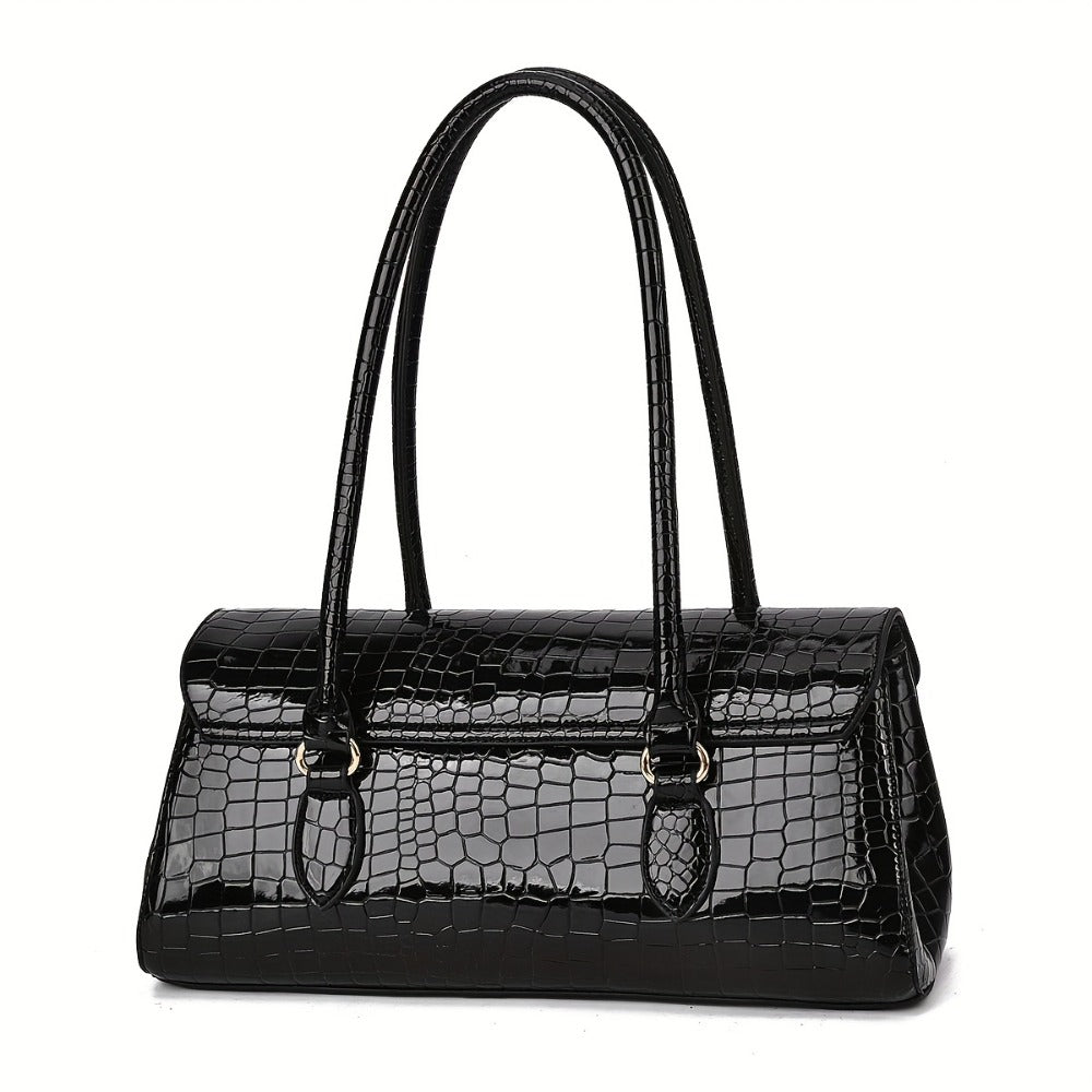 Crossbody Bag for Women – Crocodile Embossed High Gloss Textured | Bag Vero – detail view 17