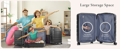 20/24/28 Inch Carry On Luggage - Hard Shell ABS Suitcase With Double Spinner Wheels, Lightweight Expandable Rolling Luggage With TSA Lock - For Travel - Suitable for Business & Leisure - Ideal Gift for Frequent Travelers