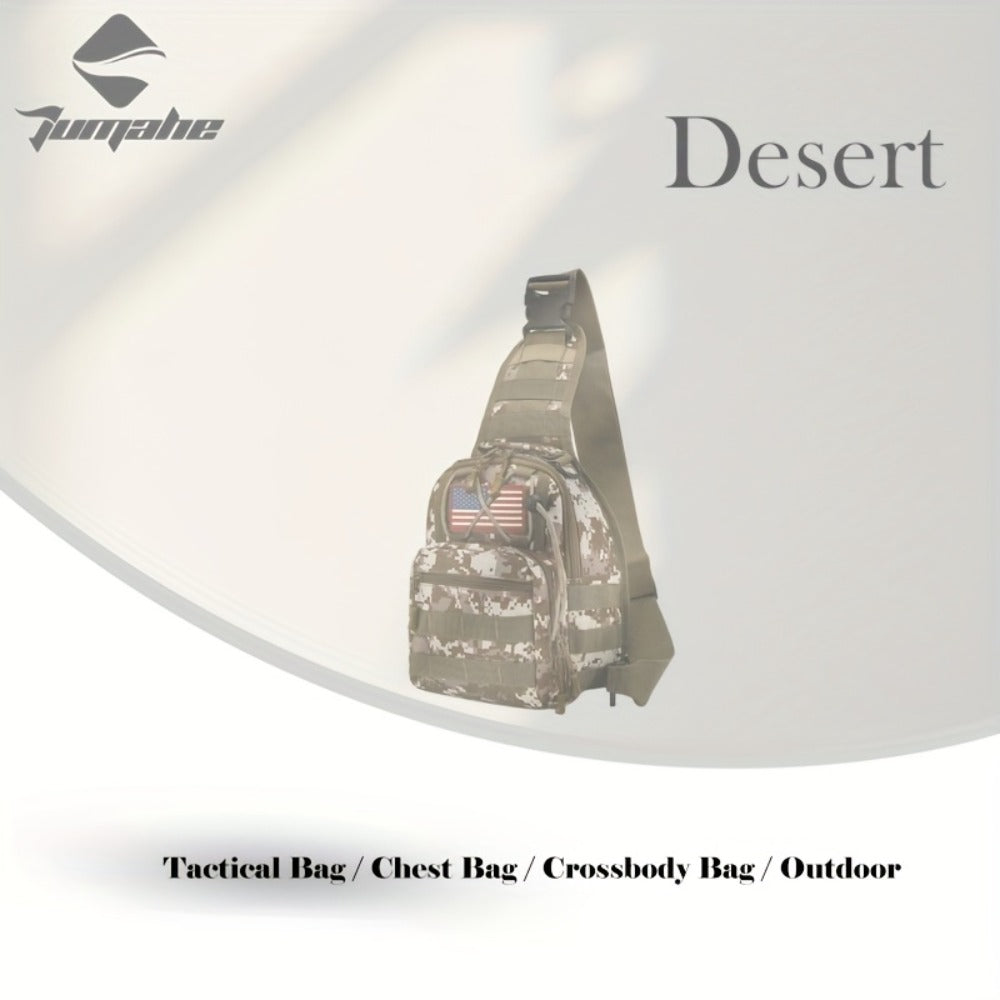 Tactical Chest Bag for Men Women - Digital Camo Design - Multiple Compartments & Molle System - Perfect for Outdoor, Hiking, Cycling, Enthusiasts - Small Items Carrier with US Flag Patch, Outdoor Gear, Hiking Accessories, Rugged Look, Sturdy Zipper, Highq