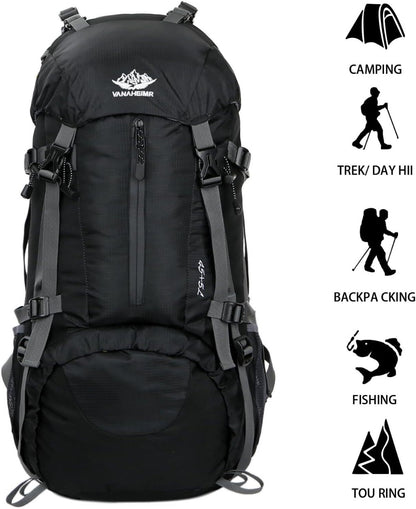 13.21gal Hiking Backpack Men Camping Backpack 11.89gal+1.32gal Lightweight Backpacking Backpack Travel Backpack