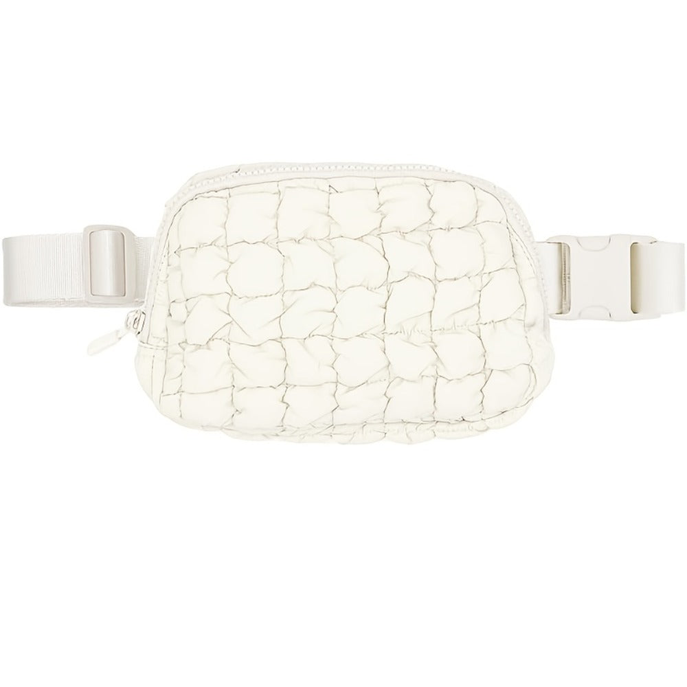 Women'S Crossbody Sports Bag with a Quilted Plaid Design, Suitable for Running And Cycling, Featuring a Spacious Waist Bag