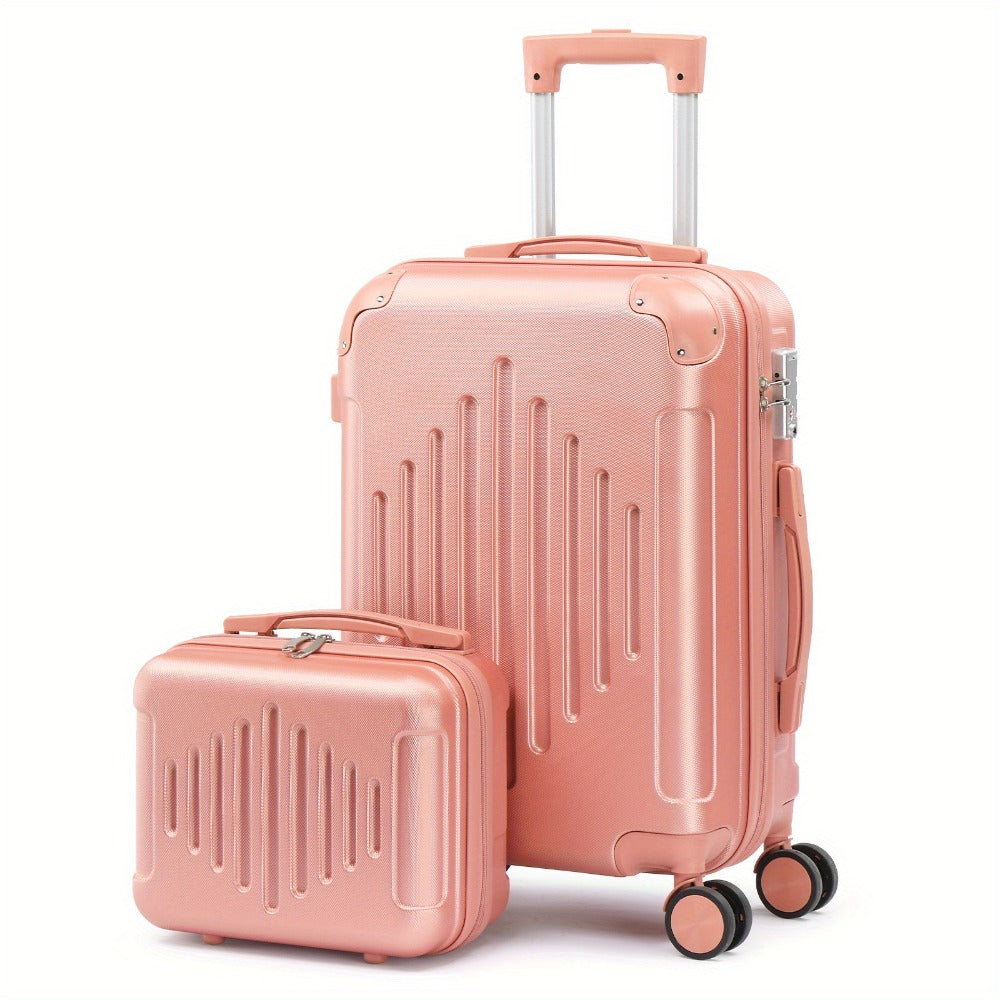 2pcs 20"+12" Lightweight Hardside Luggage Set, Spinner Suitcase Carry-On + Checked Bag, TSA Lock, Airline Approved, Durable Travel Luggage for Women & Men