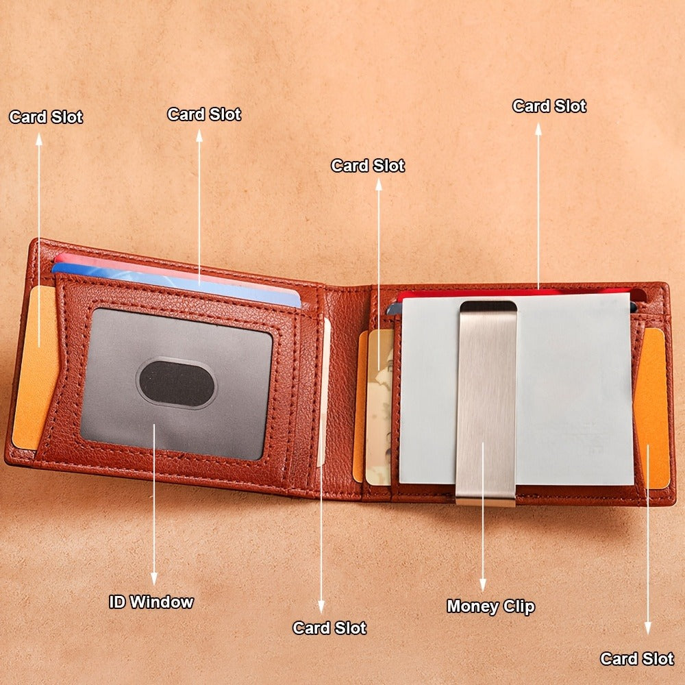 CIEPHIA Genuine Leather RFID Blocking Wallet - Slim Retro Bifold with Front Pocket & for id Slot, 12-Card Holder Suitable for ID, Credit Cards, Cash, Driver' License Holder, Minimalist Gift for Everyday Carry