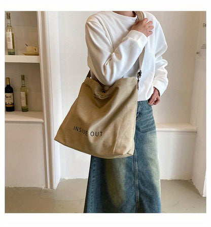 New Trendy Large Capacity Retro Shoulder Bag Female Student Portable Tote Bag Handbags for Women