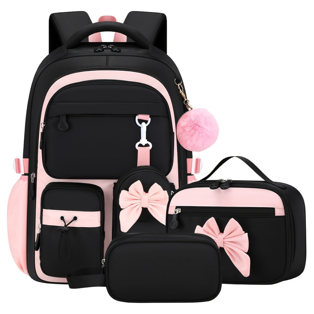 Set of 3 Bow Bags - Spacious School Backpack with Tablet Pocket, Lightweight Teen Laptop Bag Ideal for Travel, Gifts for Birthdays/Christmas, Back-To-School And Everyday Use, for Teens, for Teenager, For Teenager