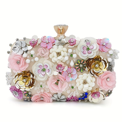 Flower bag single shoulder crossbody bag cheongsam bag fairy hand-held bag banquet bag bridesmaid bride small square bag