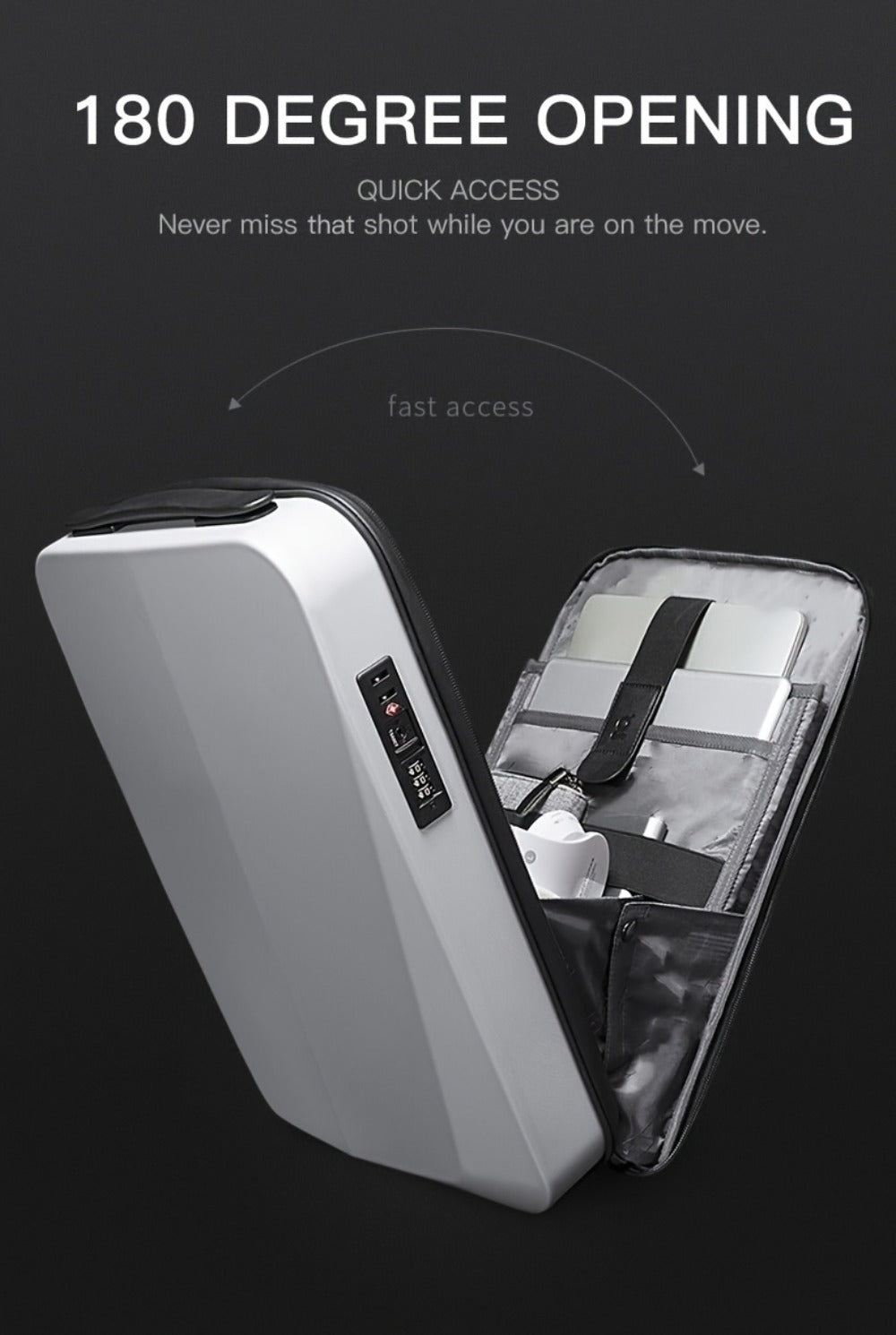 Resilvery New Ultra-Thin Men'S Business Backpack Hard Shell Backpack Laptop E-Sports Business Anti-Theft Computer Bag Hardcore Backpack