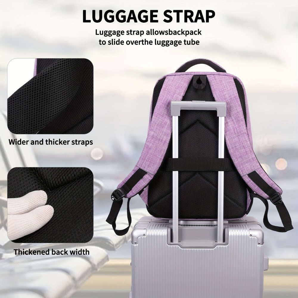 Durable Minimalist Laptop Backpack for Men & Women - 15-Inch Compartment, Adjustable Padded Straps, Multiple Pockets - Sleek Design for College, Business, Travel & Daily Commute, Sleek Modern Bag, Secure Zipper Closure, High Quality Fabric