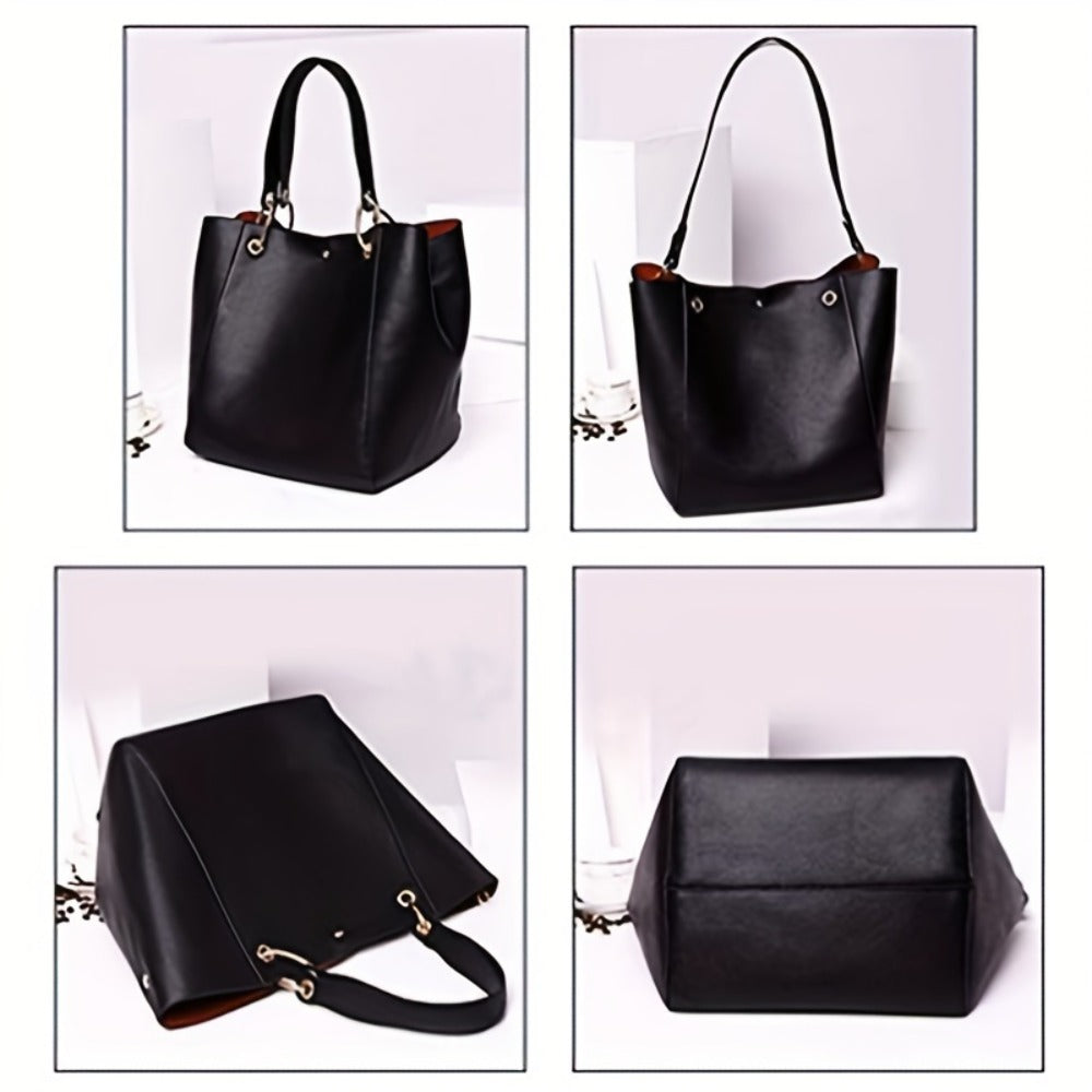 Tote Handbags for Women Large Capacity Work PU Leather Bucket Purse Designer Satchel Hobo Shoulder Bags