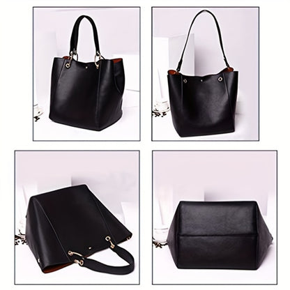 Tote Handbags for Women Large Capacity Work PU Leather Bucket Purse Designer Satchel Hobo Shoulder Bags