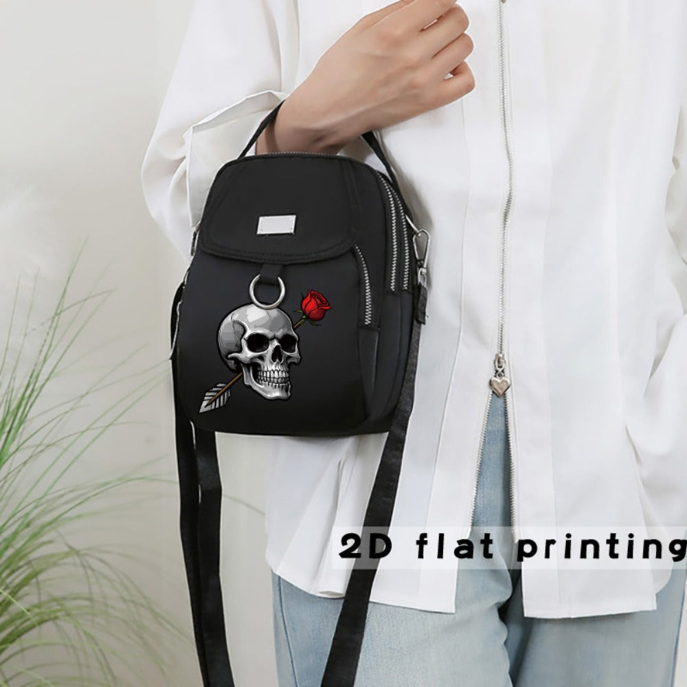 2D Flat Printing 1pc Rose Arrow Pattern Women's Shoulder Bag Casual Bag Hand-held Crossbody Bag, Can Be Used for Business Trips, Can Be Used as a Single Shoulder Crossbody Bag, a Versatile Neutral Bag, the Pattern Position Will Be Biased, 2D Flat