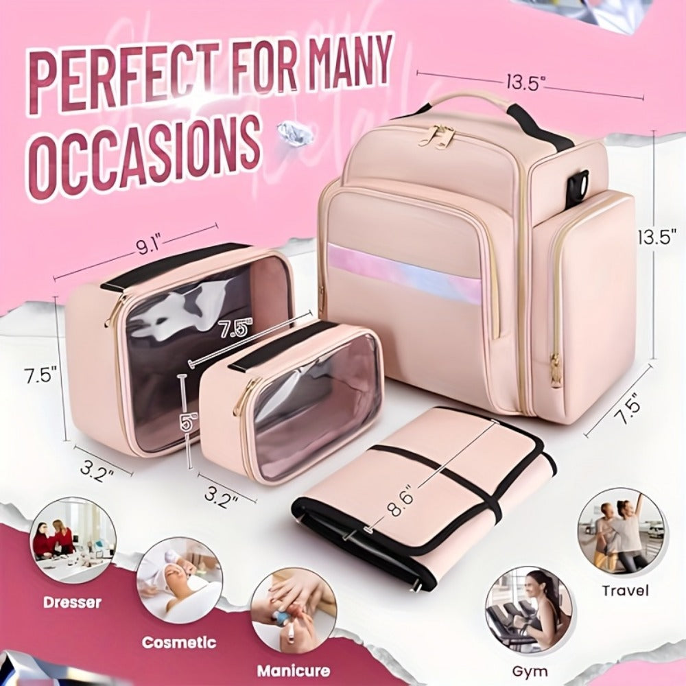 Travel Makeup Bag – for Travel, Multifunctional Makeup Case Removable Inner | Bag Vero – detail view 10