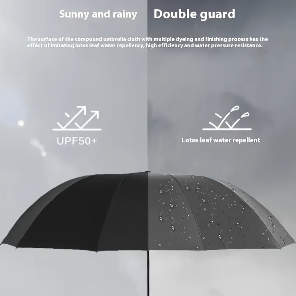 1 Oversize 12-rib Manual Umbrella-portable Travel Umbrella, Durable Umbrella Cover, Suitable for Business, Students, Men and Women-stylish and Simple Design, Heavy-duty Windproof Umbrella, Outdoor Umbrella, Solid Rib Structure.
