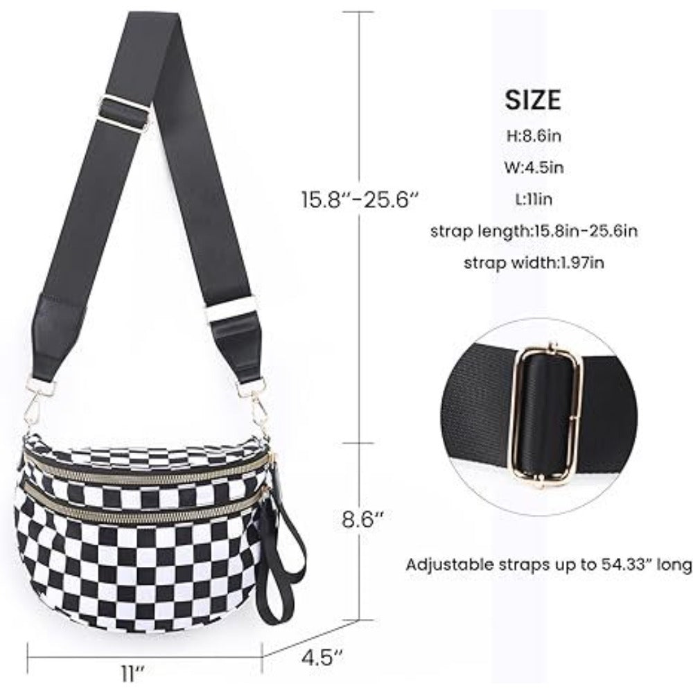 Crossbody Bag for Women – Large Capacity, Plaid Large Capacity Drawstring Closure | Bag Vero – detail view 36