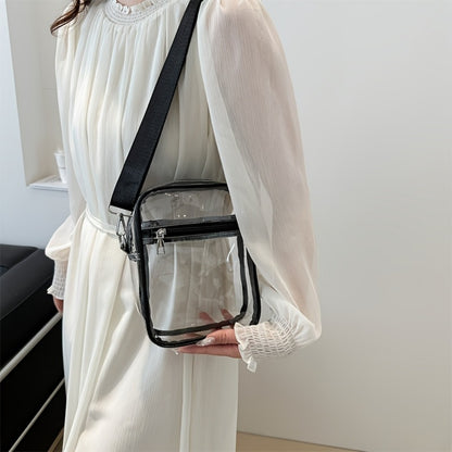 Men's Crossbody Bag – Clear, Adjustable Strap, Transparent | Bag Vero – detail view 4
