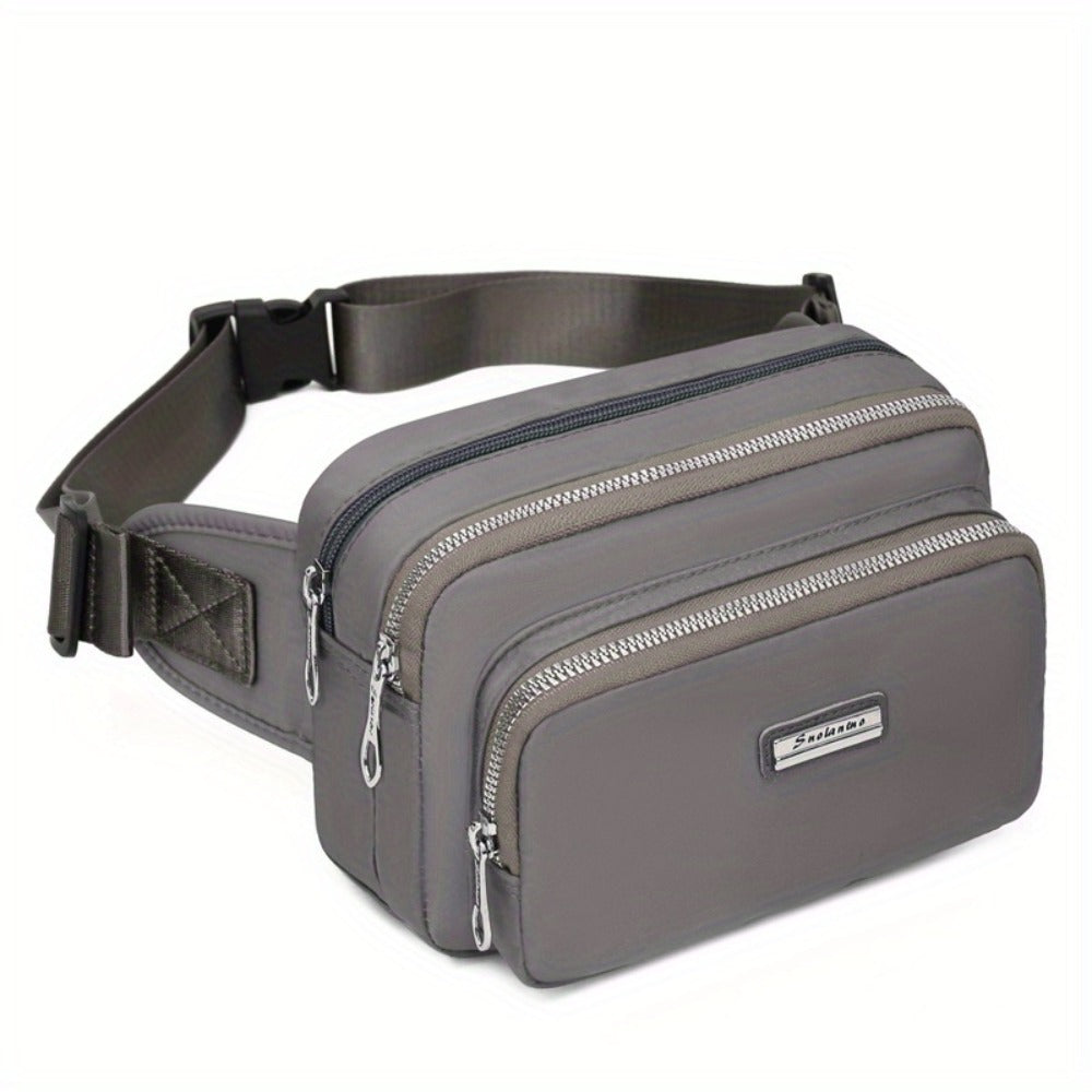 Women'S Fashion Waist Pack Solid Color Small Zipper Waist Pack Casual Style Suitable for Travel and Outdoor Activities Adjustable Shoulder Strap