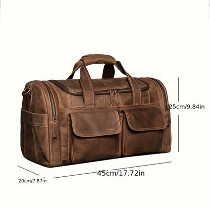 Gym Duffel Bag – Genuine Leather, Large Capacity, Multi-Pocket, for Travel & Work | Bag Vero – detail view 4