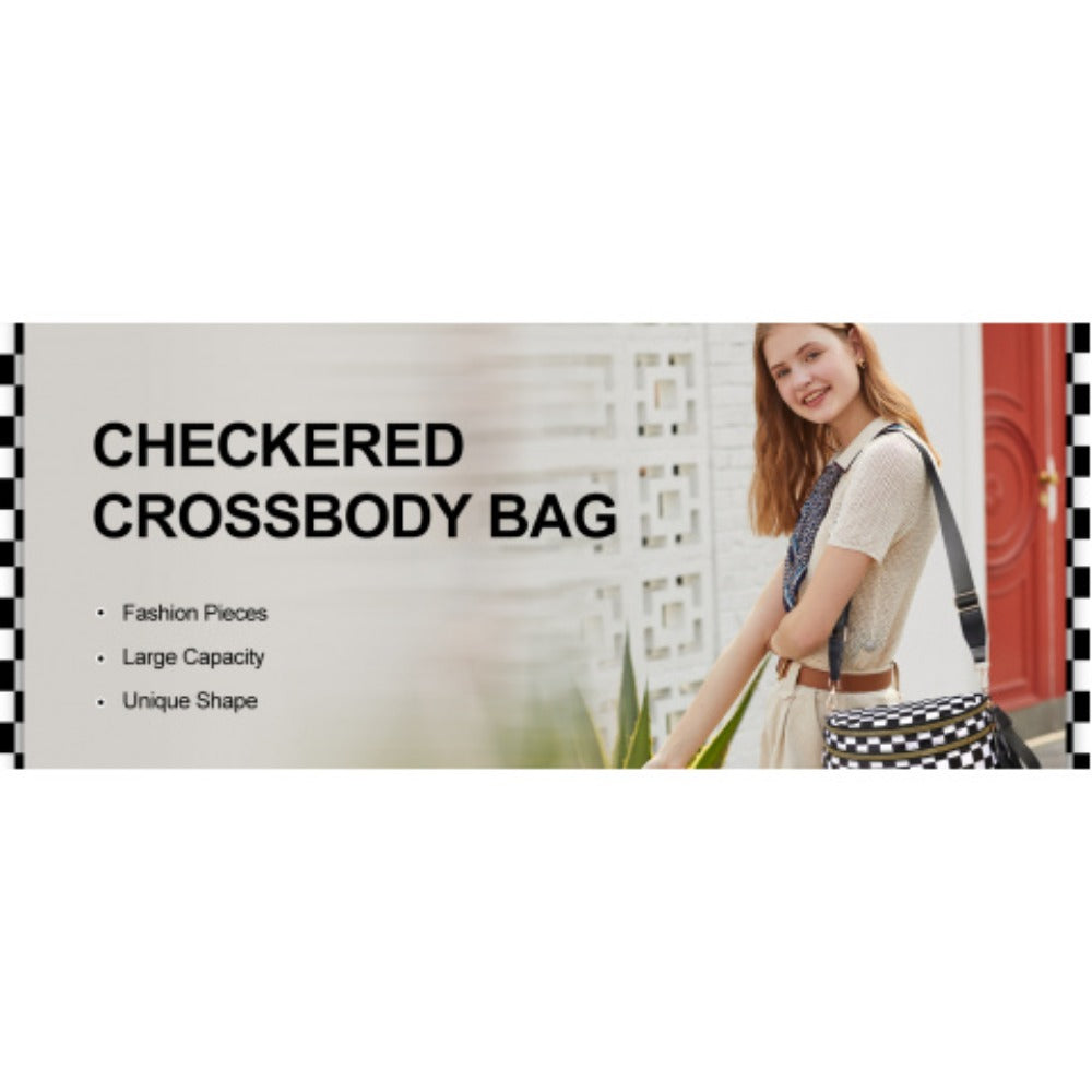 2799 Checkered Crossbody Bag, Women'S Nylon Waist Pouch, Spacious Crossbody Tote with Shoulder Strap, Available in 18 Colors