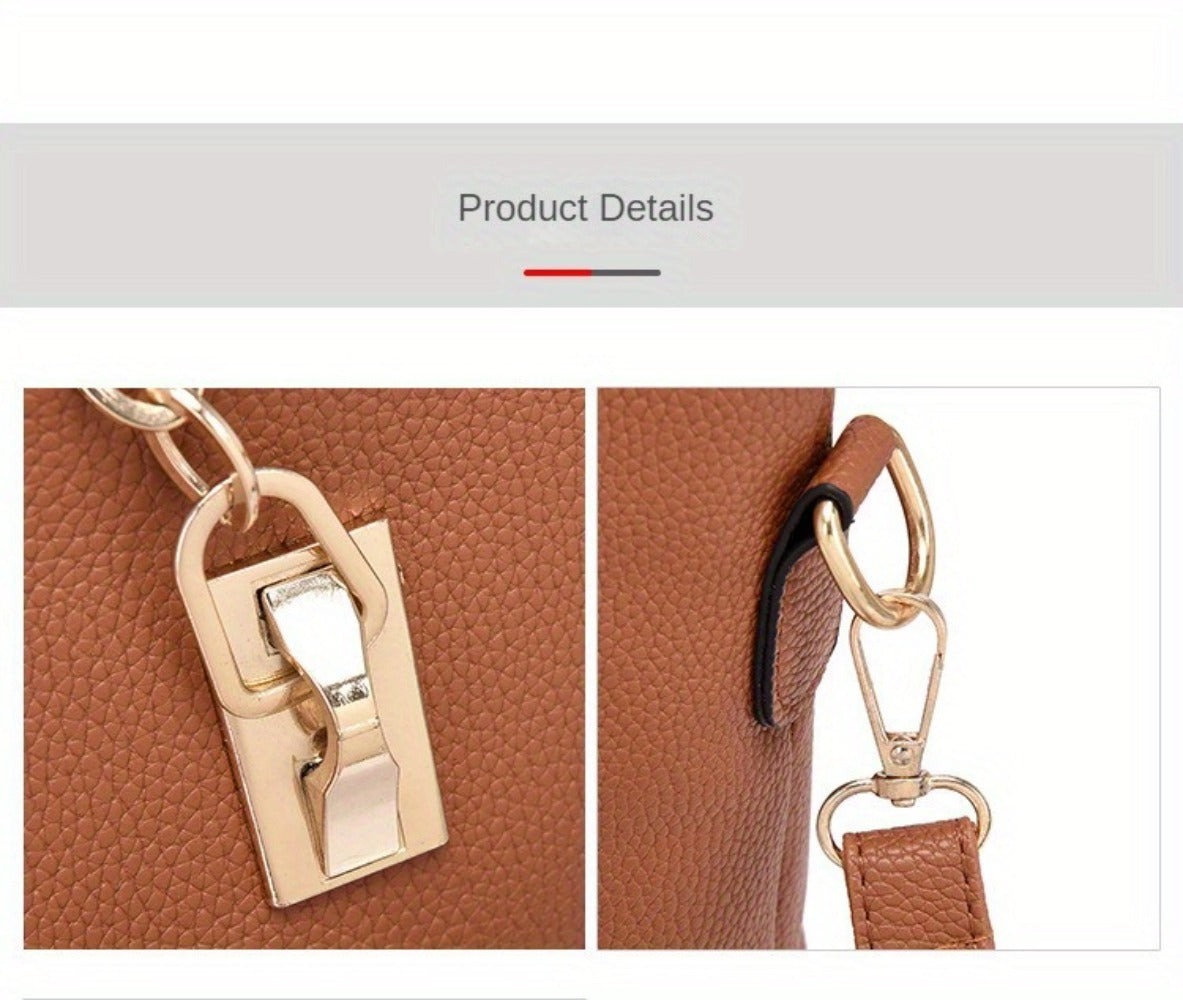 6pcs Retro Large Crossbody Bag with Adjustable Strap & Zipper Closure - Multi-Piece Bun Female Bag Set,/ Shoulder Purse Suitable for, Travel, Daily Use,Portable