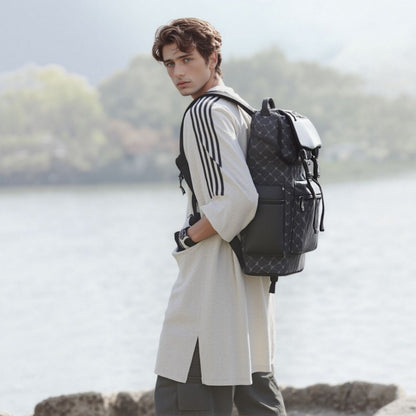 Laptop Backpack – PU Leather, Large Capacity, for Travel & Work | Bag Vero – detail view 5