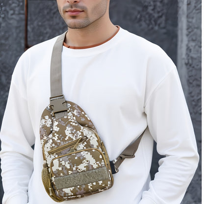 2026 Spring/Summer New Arrival - Outdoor Tactical Camouflage Shoulder Bag, Oxford Cloth Crossbody Bag, with Charging Port, Multi-Compartment Waist Pack, Sturdy And Durable, New Product Promotion, Suitable for Everyday Leisure And Outdoor Adventures