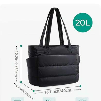 New Japanese Women'S Handbag, And Casual Lightweight Fluffy Handbag, with Compartments And Quilted Shoulder Bag, Large Capacity Suitable for Travel, Commuting, And Fitness, Handbag for Women, Designer Bags for Women High Quality, Designer Handbags